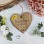 Sunflower Wedding Ring Bearer Wooden Heart, thumbnail 5 of 10