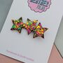 Jazzy Glitter Star Hair Clip / Festival Fashion Barrette / Fun Colourful Statement Hair Slide / Vibrant Birthday Gift For Her, thumbnail 2 of 4