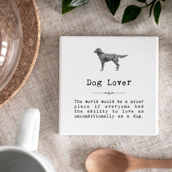 Set Of Two Ceramic Dog Coasters In Gift Box, 4 of 11
