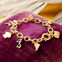Charm Bracelet In Gold Plated Sterling Silver, thumbnail 1 of 11