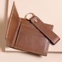 Men's Leather Wallet And Keyring Gift Set In Tan, thumbnail 3 of 6