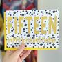 Spotty Personalised 14th Or 15th Birthday Card, thumbnail 1 of 8