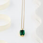 Green Swarovski Crystal Rectangle Pendant Necklace, thumbnail 2 of 3