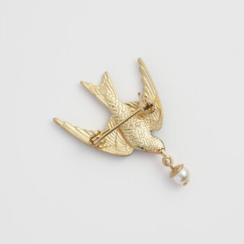 Swallow And Pearl Brooch, 4 of 8
