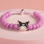 Hello Kitty Purple Beaded Bracelet With Kuromi Charm, thumbnail 2 of 5
