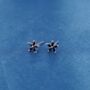 Black Onyx July Birthstone 925 Sterling Silver Stud Earrings, thumbnail 2 of 9