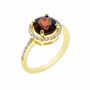 Round Red Garnet 18k Gold Plated Ring, thumbnail 3 of 5