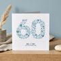 Personalised Love Hearts Diamond 60th Anniversary Card, thumbnail 1 of 3