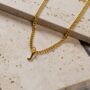 Mens Mini Gold Plated Initial With Cuban Chain Necklace, thumbnail 7 of 10
