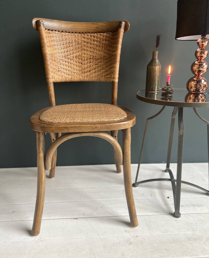 Rattan Weave High Back Dining Chair, 1 of 3