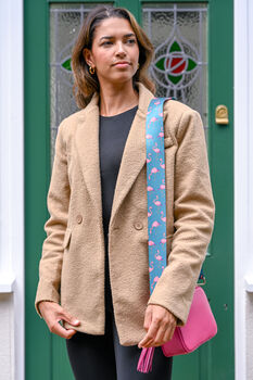 Teal Flamingo Bag Strap | Extra Long Crossbody Replacement Bag Strap, 6 of 6