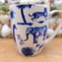 Set Of Six Aspen Mugs In Blue Safari Design, thumbnail 5 of 12