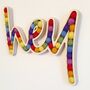 'Hey' Plywood And Wool Sign Decoration, thumbnail 2 of 2
