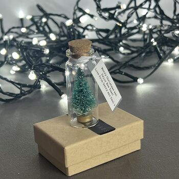 Personalised Miniature Christmas Tree In A Glass Bottle Keepsake, 5 of 11