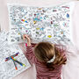World Map Pillowcase Kit + 10 Pens, Colour In And Learn, thumbnail 2 of 5