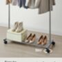 Rolling Clothes Rack With Shelf And Lockable Wheels, thumbnail 8 of 12