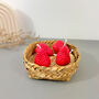 Set Of Four Strawberry Tealight Candles Food Decor, thumbnail 3 of 11