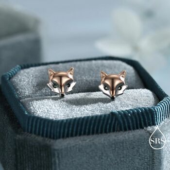 Sterling Silver Fox Head Stud Earrings, 9 of 12
