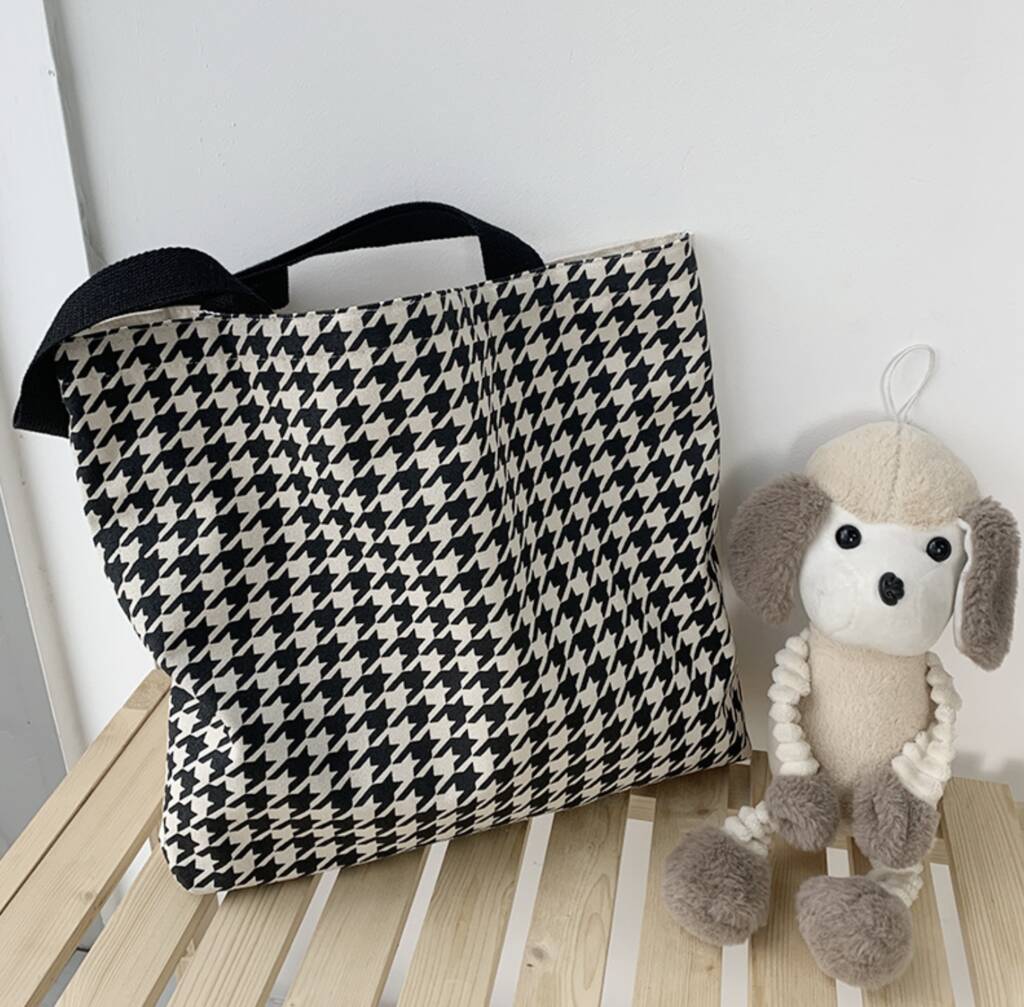 Monochrome Checkered Large Shoulder Bag By GY Studios