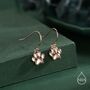 Sterling Silver Paw Print Drop Hook Earrings, thumbnail 2 of 11