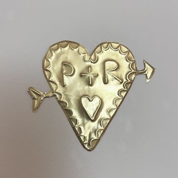 Handmade Personalised Gold Foil Engagement Heart Card, 5 of 11