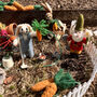 Handmade Felt Gordon The Gardening Hare Decoration, thumbnail 3 of 3