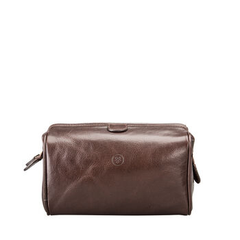 Men's Italian Leather Wash Bag 'Duno Medium', 4 of 12