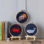 Mini Ocean Embroidery Kit Set Of Three, thumbnail 1 of 4