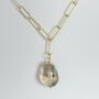 Danyon Textured Long Link Chain Gemstone Necklace, thumbnail 3 of 6