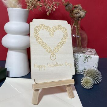 Personalised Wooden Valentine’s Keepsake Interlocking Chain Heart, 7 of 11
