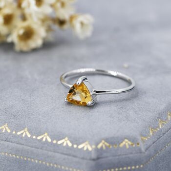 Genuine Yellow Citrine Ring In Sterling Silver, 4 of 11