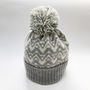 Ladies Lambswool Knitted Bobble Hat Waves Pattern, thumbnail 4 of 9