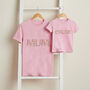 Personalised Mother's Day Mummy And Me Matching T Shirt / Top Set Floral, thumbnail 3 of 4