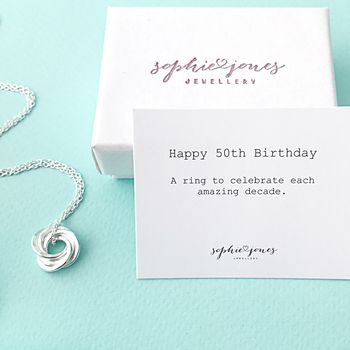 50th Birthday Silver Necklace, 2 of 5