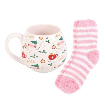 Christmas Print Mug And Socks Set, 3 of 4