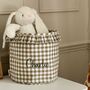 Personalised Green Gingham Ruffle Basket, thumbnail 1 of 12