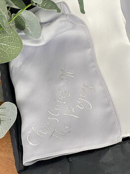 Personalised Reusable Silver And White Napkin Set, 7 of 10