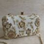 Gold Handcrafted Raw Silk Rectangular Clutch Bag, thumbnail 4 of 10