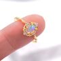 Sterling Silver Natural Genuine Opal Rings, thumbnail 5 of 12