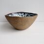 Handmade Pottery Brown Blue Cereal Bowl, thumbnail 4 of 9