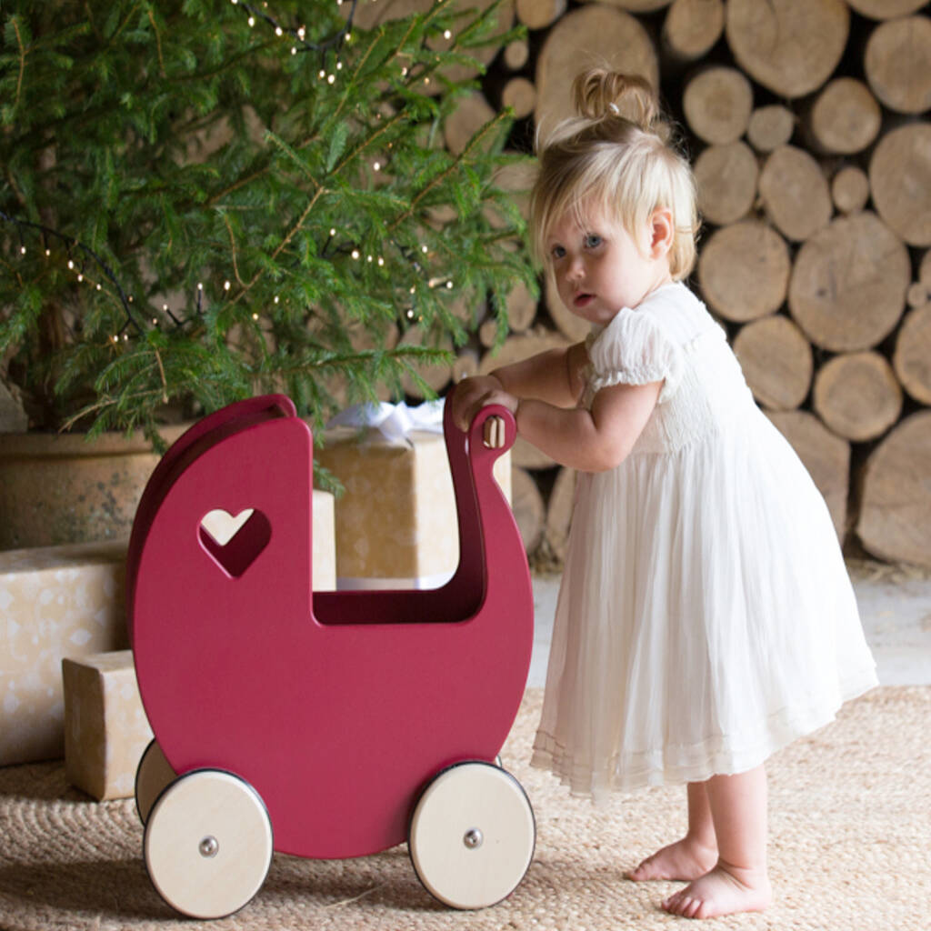 dolls pram red