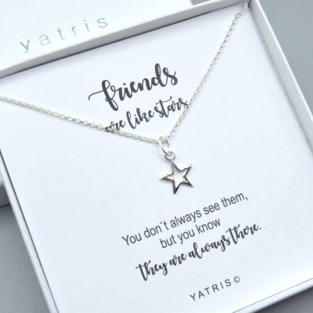 Sterling Silver Friends Are Like Stars Necklace, 1 of 2