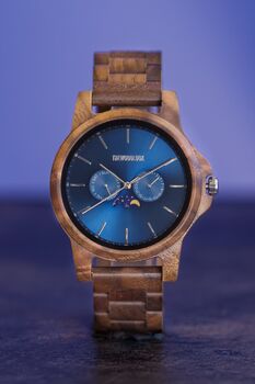 Goa Personalised Wood Watch For Men Made From Walnut, 6 of 9