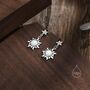 Sterling Silver White Opal Sun And Star Dangle Stud Earrings, thumbnail 5 of 10