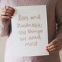 Love And Kindness Hand Lettered Typography Quote Print, thumbnail 1 of 4