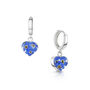 Forget Me Not Huggie Drop Earrings Sterling Silver And Gold Plated Option, thumbnail 5 of 10