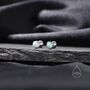 Tiny Aqua Green Opal Screw Back Earrings, thumbnail 5 of 10