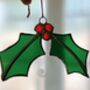 Stained Glass Holly Decoration, thumbnail 1 of 3