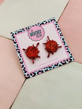 Blood Glitter Resin Studs / Gothic Jewellery Gift / Spooky Statement Accessories / Alternative Fashion, 5 of 5