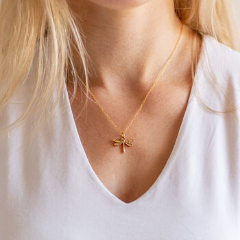 Gold Vermeil Dragonfly Necklace, 2 of 8